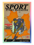 Buy Hockey Player Skating Through Hole in Newspaper Headlines, c.1943 at AllPosters.com
