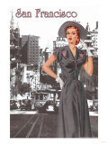 San Francisco Walking Dress II Premium Poster
