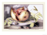 Buy Dish with a Pomegranate, A Grasshopper, A Snail, and Two Chestnuts at AllPosters.com
