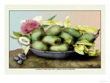 Buy Dish of Medlars, A Rose, and Almonds at AllPosters.com