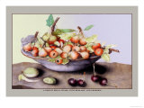 Buy Dish of Small Pears with Medlars and Cherries at AllPosters.com