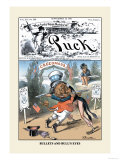 Puck Magazine: Bullets and Bull's Eyes Premium Poster