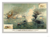 The First Encounter of Ironclads Monitor and Merrimac