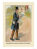 Postmaster Lincoln Going His Rounds