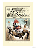 Puck Magazine: A Weak Combination Suspension Bridge Premium Poster