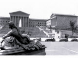 Statue in Front of Philadelphia Museum of Art