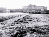 Waterfalls with Art Museum in Distance, Philadelphia, Pennsylvania