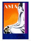 Buy Burmese Sculptor at the Knees of Buddha at AllPosters.com