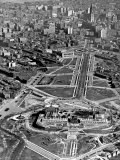 Aerial of the Art Museum Construction, Philadelphia, Pennsylvania