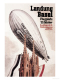 Buy Graf Zeppelin Flies over the Cathedral in Basel Switzerland at AllPosters.com
