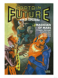 Captain Future Fires at the Magician of Mars Premium Poster