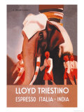 Lloyd Triestino Espresso Itali India Premium Poster