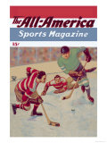 Two Players Converge on Puck