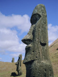 Buy Unfinished Heads on Outer South Slopes of the Crater, Rano Raraku, Easter Island, Chile at AllPosters.com