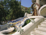 Buy Mozaic Lizard Sculpture by Gaudi, Guell Park, Barcelona, Catalonia, Spain, Europe at AllPosters.com
