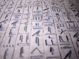 Hieroglyphics in the Interior of the Pyramid of Unas, Sakkara (Saqqarah), Egypt, Africa