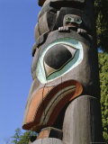 Close-up of Carved Totem in Vancouver, British Columbia, Canada
