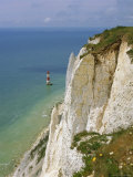 Buy Lighthouse and Chalk Cliffs at Beachy Head, Near Eastbourne, East Sussex, England, UK at AllPosters.com