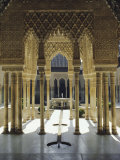 Moorish Architecture of the Court of the Lions, the Alhambra, Granada, Andalucia (Andalusia), Spain