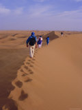 Buy Party of Trekkers on Top of Dunes at Chigaga, Draa Valley, Morocco, North Africa at AllPosters.com