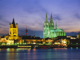 The River Rhine and Cathedral, Cologne, North Rhine Westphalia, Germany
