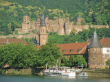 Heidelberg Castle and the Neckar River, Heidelberg, Baden-Wurttemberg, Germany, Europe