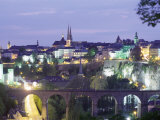 City Skyline at Dusk, Luxembourg City, Luxembourg, Europe
