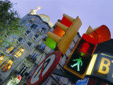 Casa Balli, Gaudi Architecture, and Street Signs, Barcelona, Spain