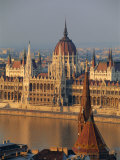 Parliament Building and the Danube River from the Castle District, Budapest, Hungary, Europe
