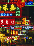 Illuminated Neon Street Signs, Nathan Road in Tsimshatsui, Hong Kong