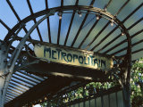 Close-up of Metropolitain (Metro) Station Entrance, Art Nouveau Style, Paris, France, Europe