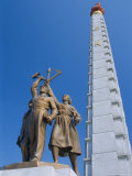Tower of Juche, Ideal Exhorting the Non-Dependance on Others, Pyongyang, North Korea, Asia