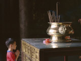 Buy Boy Praying at Kek Lok Si Temple, Penang, Kuala Lumpur, Malaysia, Asia at AllPosters.com