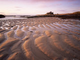 Bamburgh Castle and Bamburgh Beach at Sunrise, Bamburgh, Northumberland, England, United Kingdom