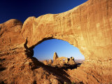 Turret Arch Through North Window at Sunrise, Arches National Park, Moab, Utah, USA