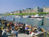 Buy The Strandvagen Waterfront, Restaurants and Boats in the City Centre, Stockholm, Sweden at AllPosters.com