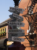 Buy Signpost to Italian Cities, North End, 'Little Italy', Boston, Massachusetts, USA at AllPosters.com