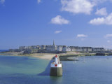 View from Sea to the Walled Town (Intra Muros), St. Malo, Ille-Et-Vilaine, Brittany, France, Europe