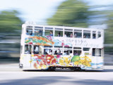 Tram Travelling at Speed, Hong Kong Island, Hong Kong, China, Asia
