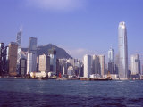 Skyline of Central, Hong Kong Island, from Victoria Harbour, Hong Kong, China, Asia