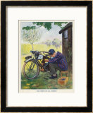 Buy "The Finest of All Hobbies", a Boy Tinkers with His Motor Bike at AllPosters.com