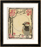 Decorative Bird on the Bough of a Fruit Tree