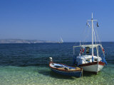 Buy Greek Boats, Kalami Bay, Corfu, Ionian Islands, Greece, Europe at AllPosters.com