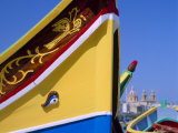 Buy Close-up of a Painted Fishing Boat with Eye Motif in the Harbour at Marsaxlokk, Malta at AllPosters.com
