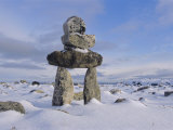 Buy Inukshuk Marker at Aupalaqtuq Point, Cape Dorset, Baffin Island, Canadian Arctic, Canada at AllPosters.com