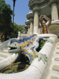Buy Mozaic Lizard Sculpture by Gaudi, Guell Park, Barcelona, Catalonia, Spain, Europe at AllPosters.com