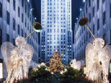 Angels at the Rockerfeller Centre, Decorated for Christmas, New York City, USA