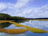 Still Water Reflecting the Sky Near Kennebunkport, Maine, New England, USA