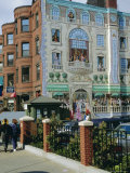 Mural of Famous Boston Characters, Newbury Street, Back Bay, Boston, Massachusetts, USA