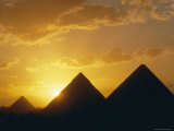 Buy Sunset, the Pyramids, Giza, Unesco World Heritage Site, Cairo, Egypt, North Africa, Africa at AllPosters.com